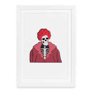 Crâne élégant - Affiche encadrée (27 × 37 cm) - blanc - Devant
