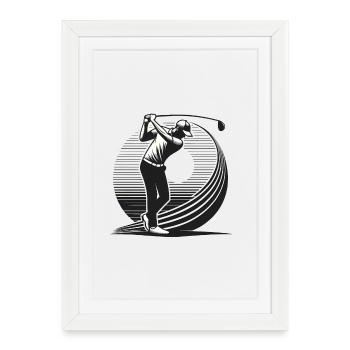 Golfeur - Affiche encadrée (27 × 37 cm) - blanc - Devant