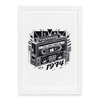 Anniversaire très le meilleur de 1974 rétro - Affiche encadrée (27 × 37 cm) - blanc - Devant