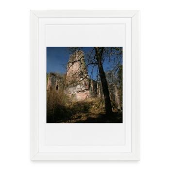 Ruines mystiques du château de Waldeck (nord de la Forêt-Noire) - Affiche encadrée (27 × 37 cm) - blanc - Devant