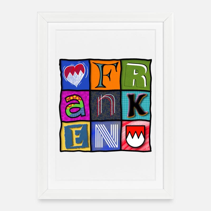 Franconie - Pop Art - Affiche - Affiche encadrée (27 × 37 cm) - blanc