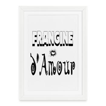 Frangine Amour Cœur Sœur - Affiche encadrée (27 × 37 cm) - blanc - Devant