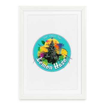 Weed Marijuana Cannabis Bud Lemon Haze - Framed poster (27 × 37 cm) - white - Front