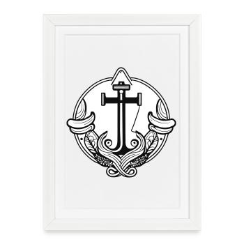Anchor design for seafarers - Framed poster (27 × 37 cm) - white - Front