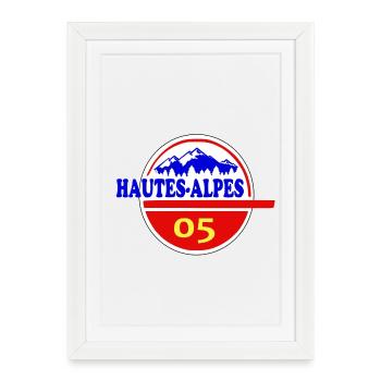 Hautes-Alpes - Affiche encadrée (27 × 37 cm) - blanc - Devant