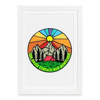 Mountains, Nature, Camping, Camping, Camping, Statement - Framed poster (27 × 37 cm) - white - Front