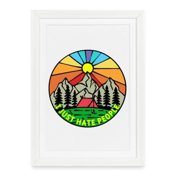 Tents Statement Camping Mountains Campsite Nature - Framed poster (27 × 37 cm) - white - Front