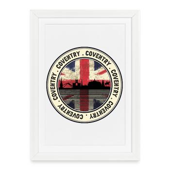 Insigne de la Skyline de Coventry Union - Affiche encadrée (27 × 37 cm) - blanc - Devant