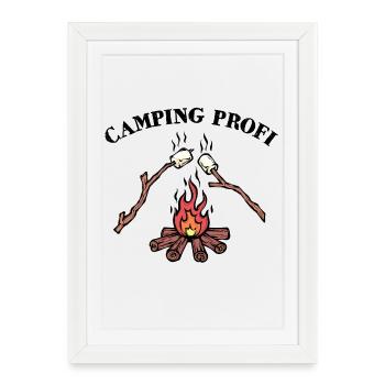 Camping, Campfire, Statement, Hiker, Campsite - Framed poster (27 × 37 cm) - white - Front