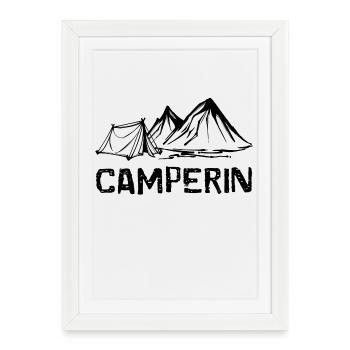 Camper Saying Camping Mountains Tenting Campsite - Framed poster (27 × 37 cm) - white - Front