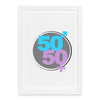 50/50 - Framed poster (27 × 37 cm) - white - Front