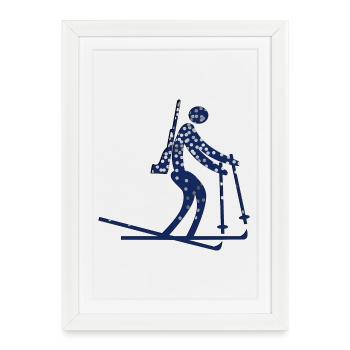 SPORTS D’HIVER BIATHLON Biathlète - Affiche encadrée (27 × 37 cm) - blanc - Devant