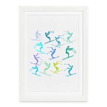 DÉBUTANTS SKI PISTES DE SKI - Affiche encadrée (27 × 37 cm) - blanc - Devant