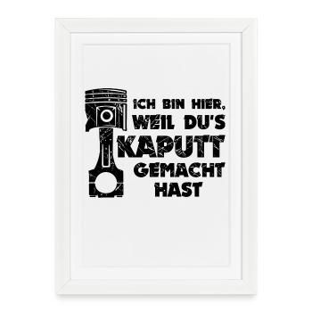Workaholic Statement Job Arbeiter Mechaniker - Gerahmtes Poster (27 × 37 cm) - Weiß - Vorne