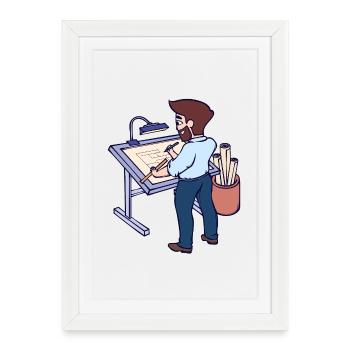 Project Manager Architect Job Supervisor Career - Framed poster (27 × 37 cm) - white - Front