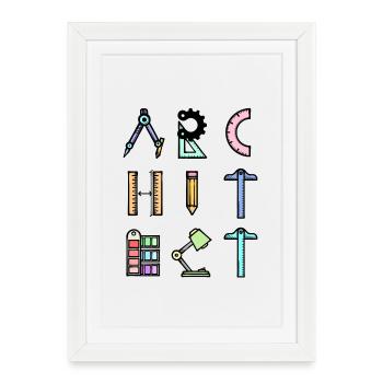 Profession d’architecte disant Job Career Supervisor - Affiche encadrée (27 × 37 cm) - blanc - Devant