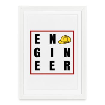 Construction Worker Profession Saying Job Career Supervisor - Framed poster (27 × 37 cm) - white - Front