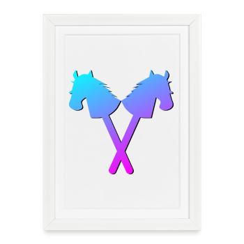 HOBBY HORSING - HOBBY HORSES - Affiche encadrée (27 × 37 cm) - blanc - Devant