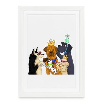 CHIENS VIP - Affiche encadrée (27 × 37 cm) - blanc - Devant