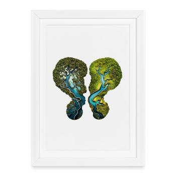 Changement climatique Poumons Forêt Rivière Environnement Chemise - Affiche encadrée (27 × 37 cm) - blanc - Devant