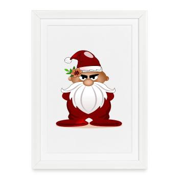 PÈRE NOËL PAPA - PERSONNES DE LA DIVERSITÉ DES COULEURS - Affiche encadrée (27 × 37 cm) - blanc - Devant
