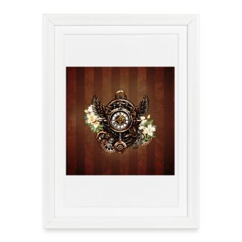 L’élégance de la magie florale steampunk - Affiche encadrée (27 × 37 cm) - blanc - Devant