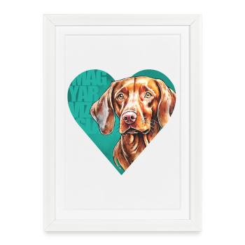 Magyar Vizsla Portrait - Framed poster (27 × 37 cm) - white - Front