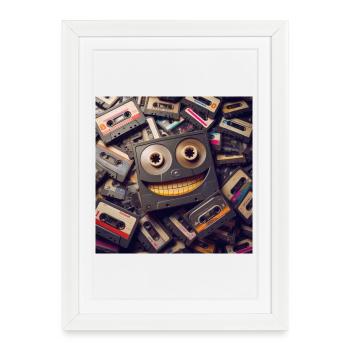cassette audio - Affiche encadrée (27 × 37 cm) - blanc - Devant