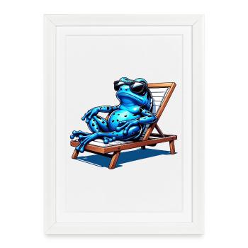 Poison arrow frog design - Framed poster (27 × 37 cm) - white - Front