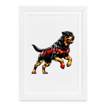 Rottweiler Germany dog design - Framed poster (27 × 37 cm) - white - Front