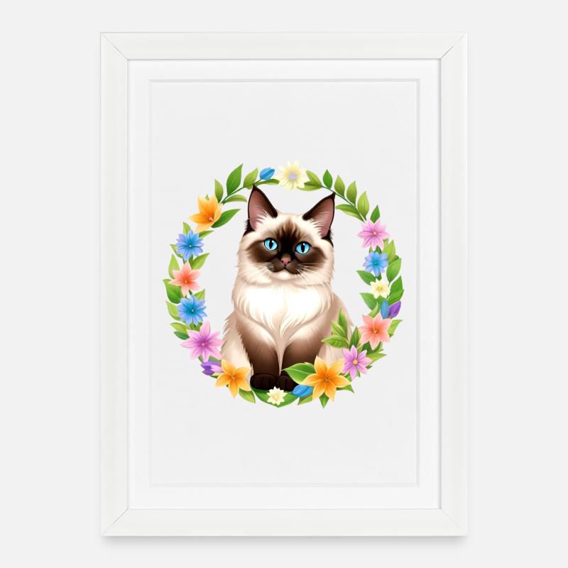 Frühlingserwachende Samtpfote - Gerahmtes Poster (27 × 37 cm) - Weiß