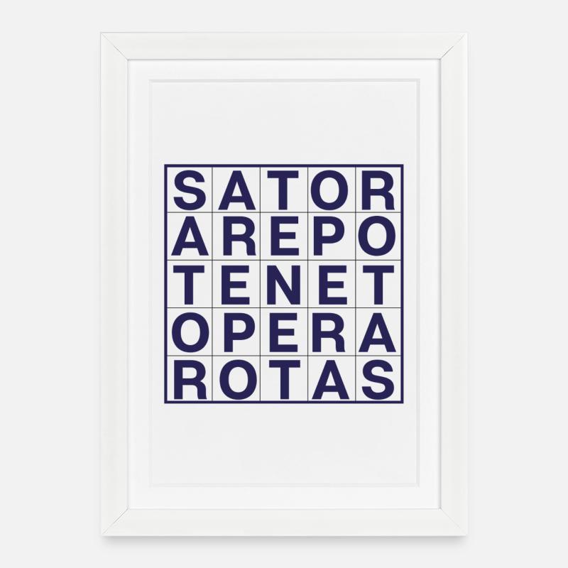 Sator-Rotas - Gerahmtes Poster (27 × 37 cm) - Weiß