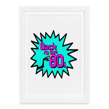 Chemise de fête à thème rétro amusant des années 80, années 80 (25) - Affiche encadrée (27 × 37 cm) - blanc - Devant