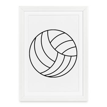 Volley-ball - Affiche encadrée (27 × 37 cm) - blanc - Devant