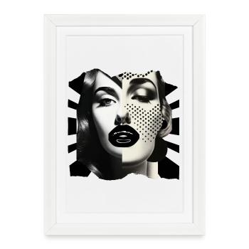 Collage de photos noir et blanc - Affiche encadrée (27 × 37 cm) - blanc - Devant