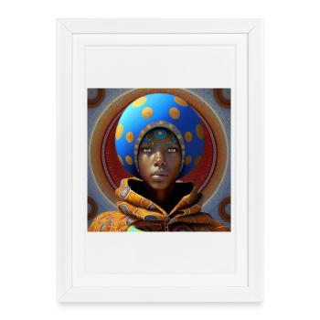 Portrait femme 02 - Affiche encadrée (27 × 37 cm) - blanc - Devant