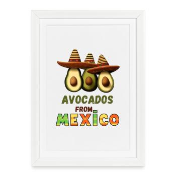 Avocado with Mexico - Framed poster (27 × 37 cm) - white - Front