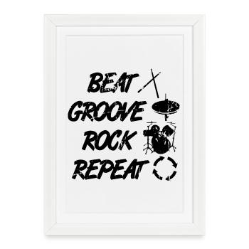 Percussion Techniques - Framed poster (27 × 37 cm) - white - Front