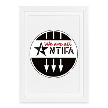 Nous sommes tous ANTIFA - Affiche encadrée (27 × 37 cm) - blanc - Devant