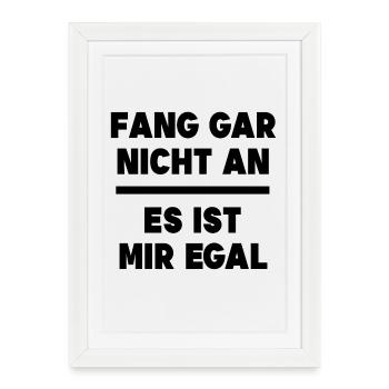 I don't care Statement Relax indifferent - Framed poster (27 × 37 cm) - white - Front