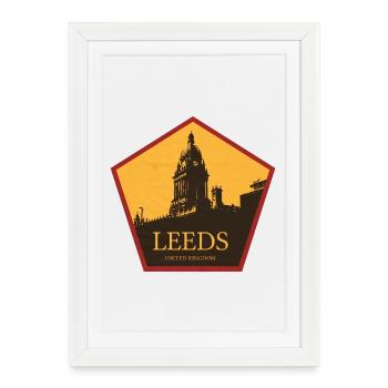 Leeds Clock Tower Silhouette - Framed poster (27 × 37 cm) - white - Front