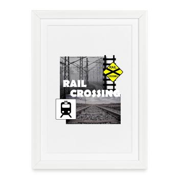 PASSAGE À NIVEAU - Affiche encadrée (27 × 37 cm) - blanc - Devant