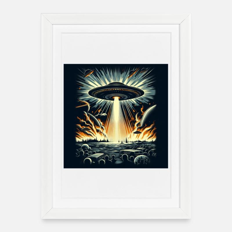 Der Krieg der Welten - Gerahmtes Poster (27 × 37 cm) - Weiß