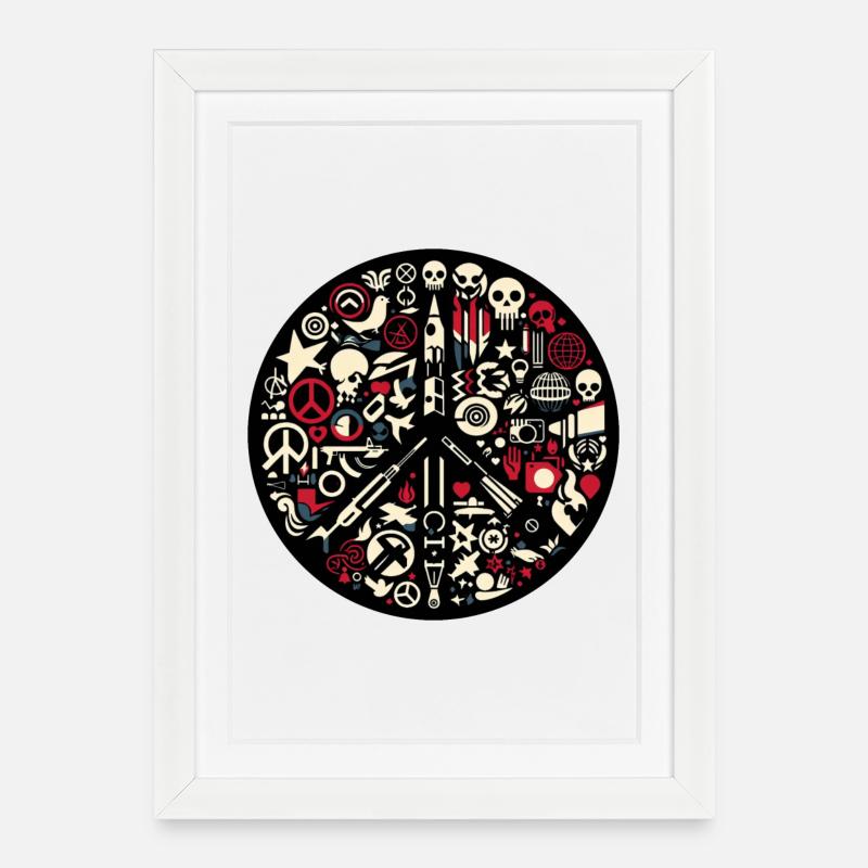 Antikrieg - Gerahmtes Poster (27 × 37 cm) - Weiß
