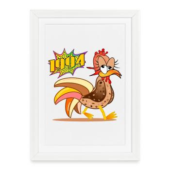 Poules 1994 - 32e anniversaire - Affiche encadrée (27 × 37 cm) - blanc - Devant
