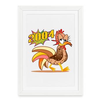 22nd Birthday 2004 Chicken - Framed poster (27 × 37 cm) - white - Front