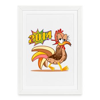 12e anniversaire 2014 Poulet - Affiche encadrée (27 × 37 cm) - blanc - Devant