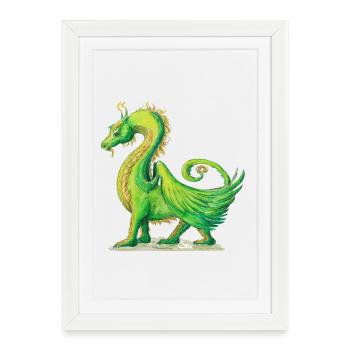 Dragon Farah Drawing - Sonja Ariel von Staden - Framed poster (27 × 37 cm) - white - Front