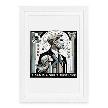 Un papa est le premier ami d’une fille - Affiche encadrée (27 × 37 cm) - blanc - Devant
