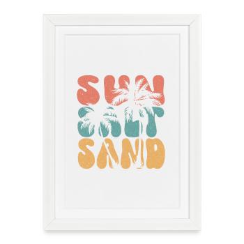 Été - Soleil, sel et sable - Affiche encadrée (27 × 37 cm) - blanc - Devant